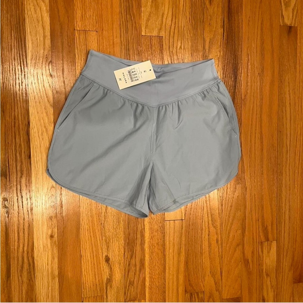 NWT Halara Light Blue-Ish Gray High Waited Athletic Shorts